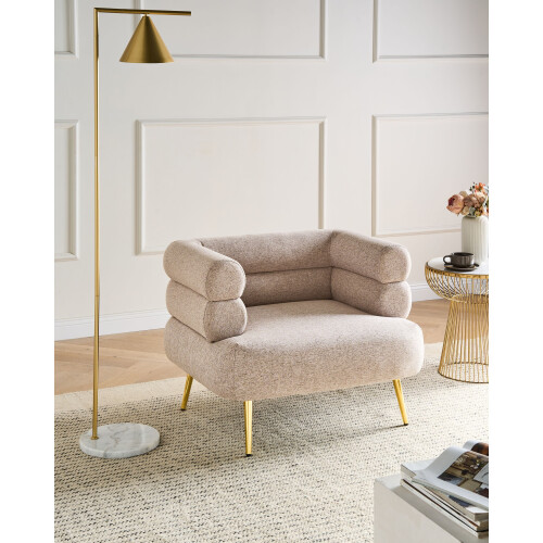 Beliani Armchair BOVIK Fabric Beige 1