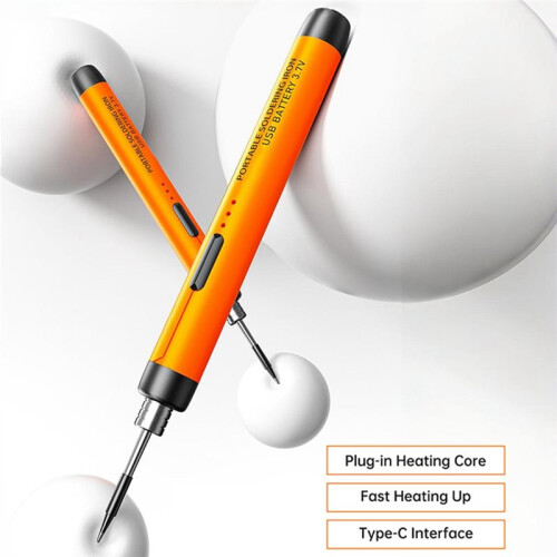 Soldering Iron Kit Type-C Interface Wireless Soldering Iron Kit Adjustable Temperature Welding Tool Black 1