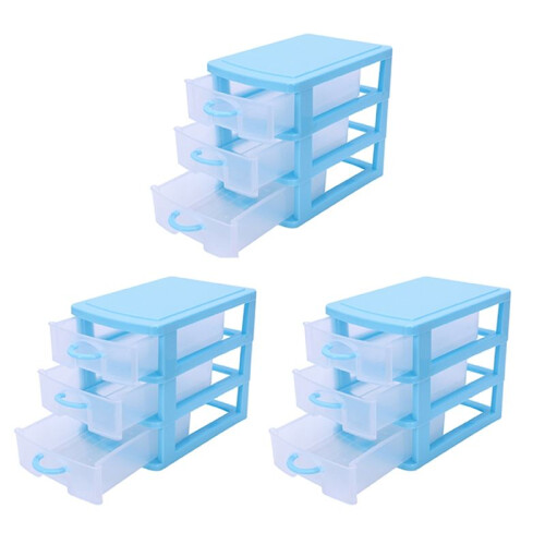 3X  Translucent Drawer Type Plastic Storage Box( 3 Layers)