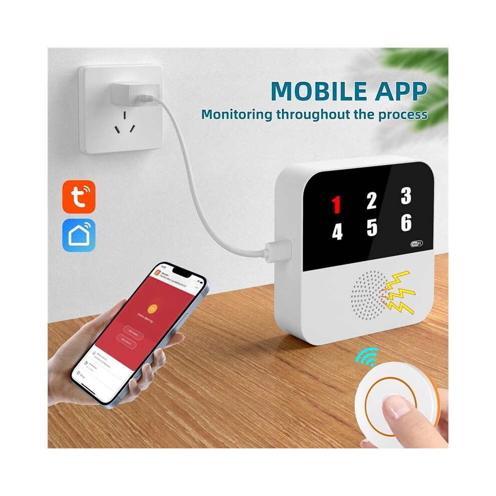 Tuya Seniors WIFI Button Wireless Caregiver Pager Elderly SOS Alarm Senior Elderly Emergency Alarm