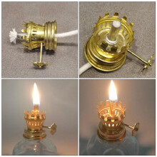 2pcs Vintage Golden Iron Lamp Regulator with Cotton Core for DIY Oil Lamps