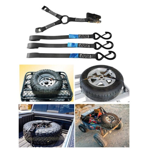 Sangle de Fixation de Roue de Secours à 3 Points pour Plateforme de Toit, Corde D'Arrimage de Roue de Secours en Y 1