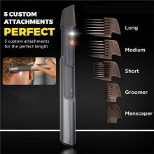 Waterproof Pubic Body Shaver Electric Shaver with Retractable Length Cordless Body Hair Trimmer with 5 Limit Combs