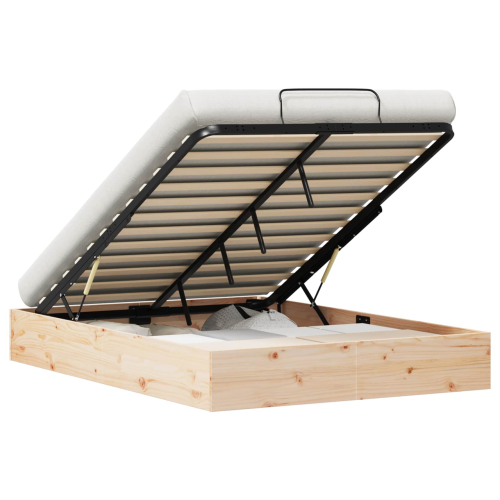 VidaXL vidaXL Ottoman Bed Frame with Storage Natural 135 x 190 cm 1