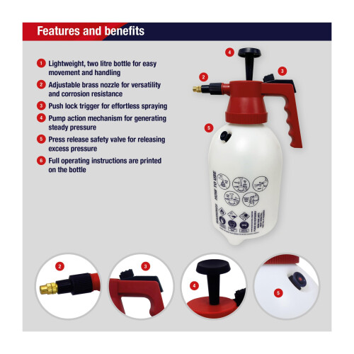 Spear & Jackson Spear & Jackson 2LPAPS 2 Litre Pump Action Pressure Sprayer 1