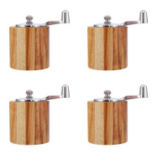 4X Moulin à Poivre, Moulin à Poivre en Bois à Manivelle avec PoignéE Classique et Rotor en CéRamique RéGlable