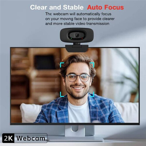 USB Webcam with  Noise Reduction and Autofocus, 120 HD Wide-Angle for Desktop