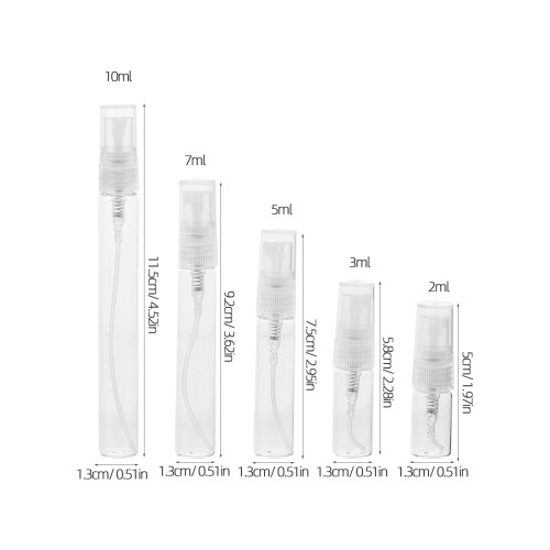 10Pcs Portable Assorted Color Glass Perfume Sprayer Bottles 1
