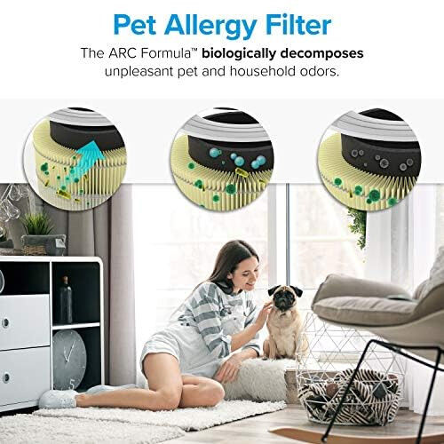 Levoit Levoit Core 300RFPA Genuine Air Purifier Pet Allergy Replacement Filter 3in 2
