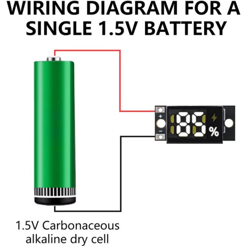 Power Display Indicator 1/2 X 1.5V Battery Capacity Tester Battery LED Digital Electricity Display Module 1