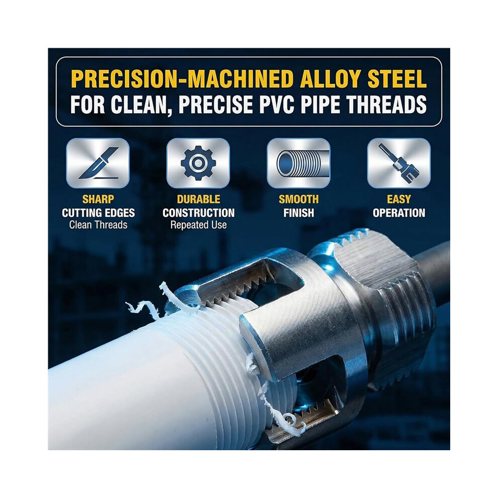 Pvc Pipe Threading Kit, Integrating Internal And External Pipe Threading Tools, Suitable For Pvc/Plastic Pipes,Threading 4712858626030