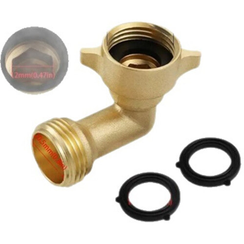 Solid Brass 90 Degree Angle Connector for Garden Hose Adjustable Interface Male to Female Elbow Secure Connection 1