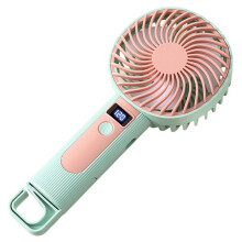 Ventilatore Portatile A Mano Ricaricabile USB - Ideale per L'Outdoor con Display In Tempo Reale Verde