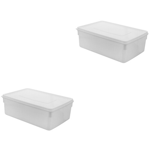 2Pcs Large Capacity White Plastic Ice Mold Tray Ice Cube Maker 2