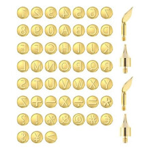 56Pcs Wood Burning Tip Set Letter Wood Burning Tool Including Alphabet for DIY Embossing Carving  Wood Burning