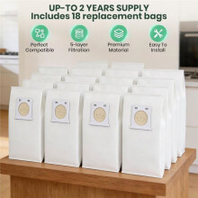 18 Pack IB600 HEPA Ersatzstaubsaugerbeutel für für Intuition Bodenstaubsauger BU4022, BU4020, BU4018