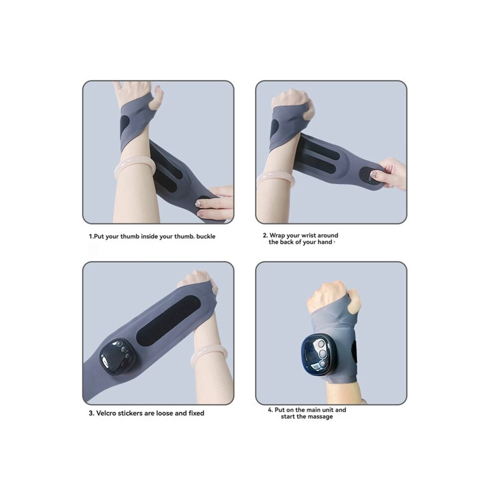 Wrist Massager with Heating Pad Voice Broadcast 9 Modes EMS Intelligent Hand Wrist Massager for Arthritis Carpal
