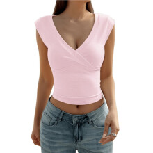 Womens Deep V Neck Crop Tank Tops Going Out Crop Top Sleeveless Slim Fit Y2k Summer Tops XL
