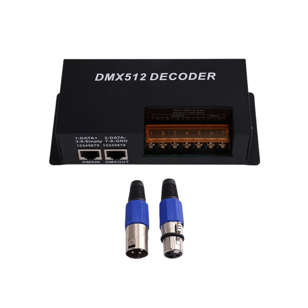 Led Rgbw Strip Dmx512 Decoder Dc12v 24V Input 5A 4 Channel 480W Output Led Rgbw Strip Pwm Dmx512 Slave Controller 6033343292034