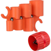1/4'' - 1'' Depth Gauge and Pipe Deburring Tool Kit, 1/8'' to 1-5/8'' Inner Outer Reamer for PVC PPR Brass CPVC PE-RT