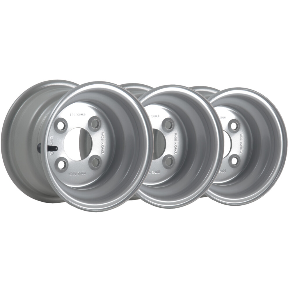 Parnells 5.50X8 Steel Wheel Rim 4 Stud Metric 100Mm Pcd 60Mm Centre Hole 357Kg (Set Of 3)