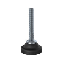 M10x70 stainless steel levelling foot with 50mm plastic base 350kg AISI 304/A2