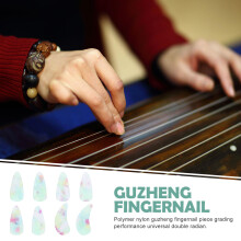 8Pcs Guzheng Finger Nail Protectors Green Lightweight Durable Picks