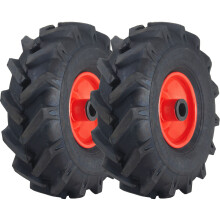 3.00x4 Open Centre Cleated Rotovator Lug Tyre 20mm Roller Bearing Rim (Set of 2)
