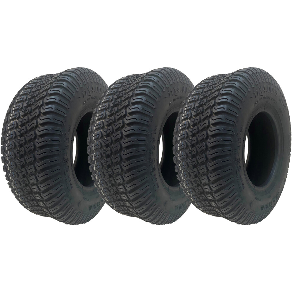 Parnells 11X4.00-5 Lawnmower Grass Multi Turf Tyres 4Ply Tubeless Wanda P332 (Set Of 3)