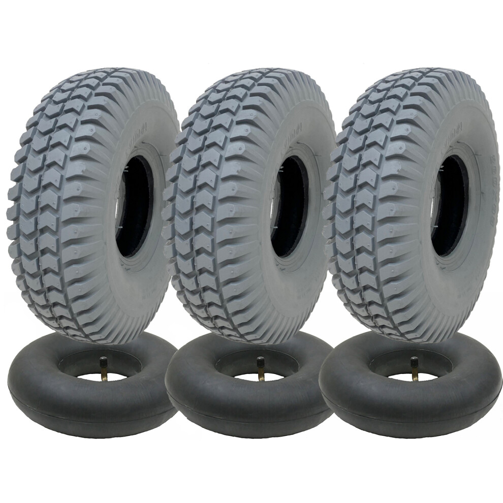 Wanda Grey 260X85 Mobility Scooter Tyre & Tube Set 3.00X4 Tire P6023 Tread (Set Of 3)