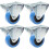 Parnells 80mm 3" castor blue rubber fixed strong 560kg capacity, set of 4 1