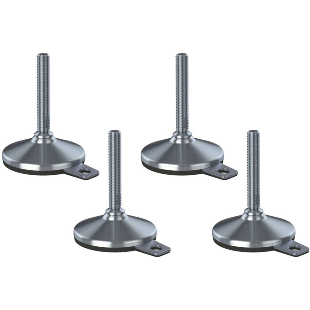 Stainless Levelling Foot M16x100 105Mm Base & Anti-Vibration Pad 8800Kg-Set Of 4 5056116816535
