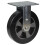 Parnells 200mm fixed castor with black elastic rubber on aluminium centre wheel 1