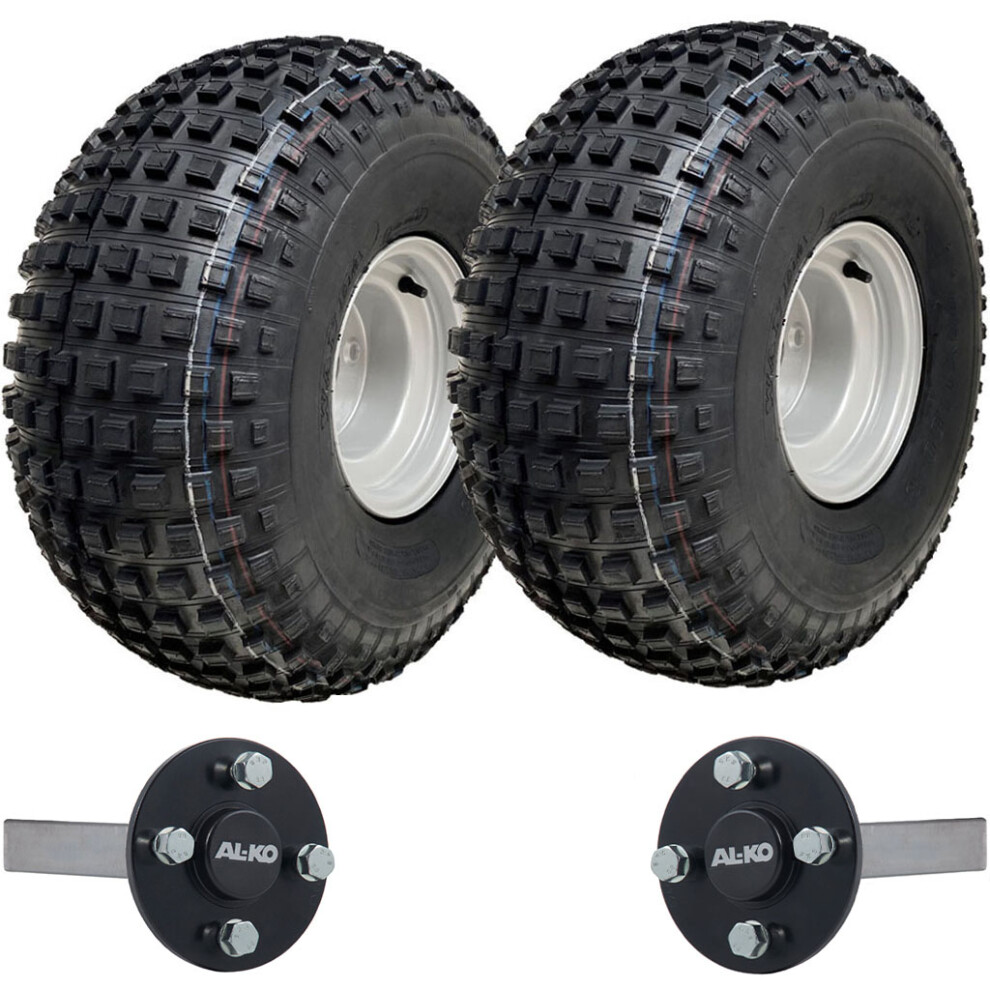 Parnells 22X11.00-8 Knobby Atv Quad Trailer Kit P323 Wheels & Alko Axles Road Legal 310Kg