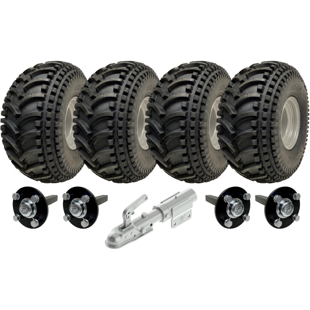 Parnells 22X11.00-8 Twin Axle Atv Trailer Kit Wheels, Axles & Swivel Hitch Capacity 620Kg