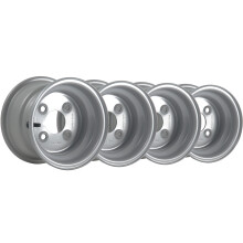 5.50x8 Steel Wheel Rims 4 stud 4" PCD 66.7mm Centre Hole 357kgs Load (Set of 4)