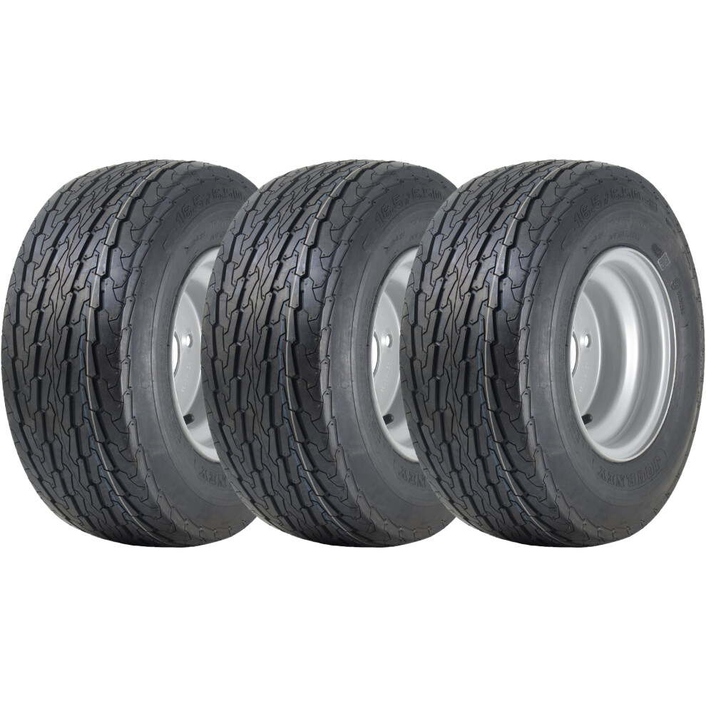 Parnells 16.5X6.50-8 Trailer Tyres Wheel Assembly 4 Inch Pcd Road Legal 355Kgs (Set Of 3)