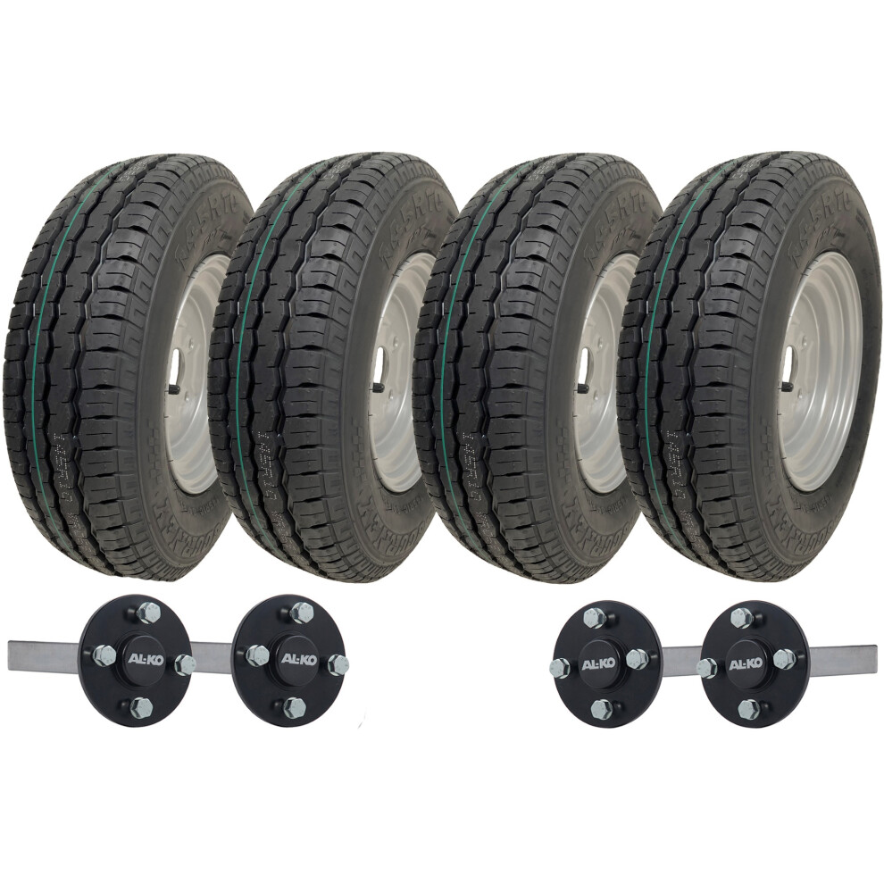 Parnells 145R10 Twin Axle Trailer Kit High Speed Road Legal Wheels Alko Hub & Stub Axles