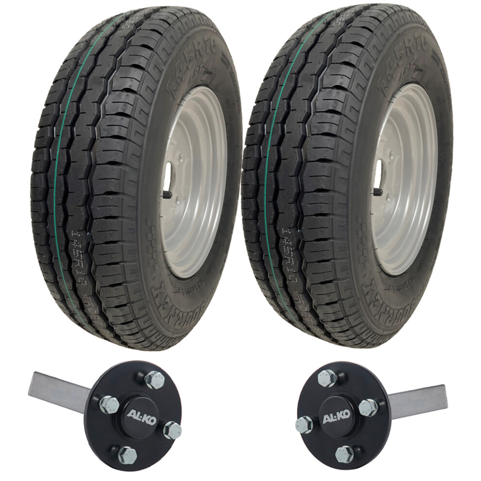 Parnells 145R10 Trailer Kit High Speed Road Legal Journey Wheels Alko Stub Axles 750Kgs