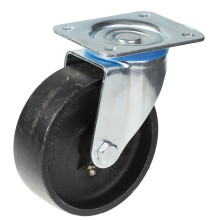 125mm swivel castor with black cast iron wheel
