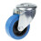 Parnells 80mm swivel castor with blue elastic rubber on nylon centre wheel 1