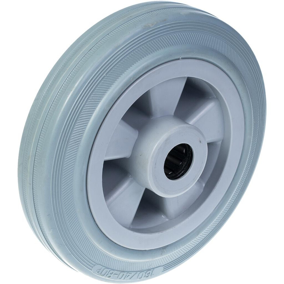 160Mm Wheel With Grey Rubber On Polypropylene Centre 5056116821454