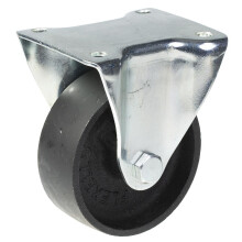 75mm fixed castor with black cast iron wheel
