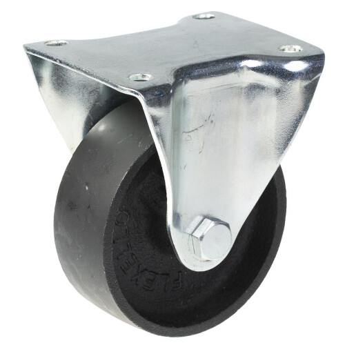 Parnells 75mm fixed castor with black cast iron wheel