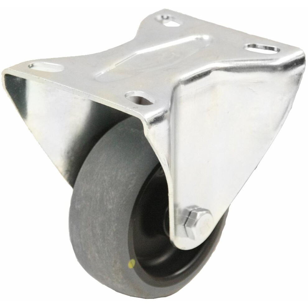 Parnells 125Mm Fixed Castor With Grey Electrically Conductive Thermoplastic Rubber On Pol