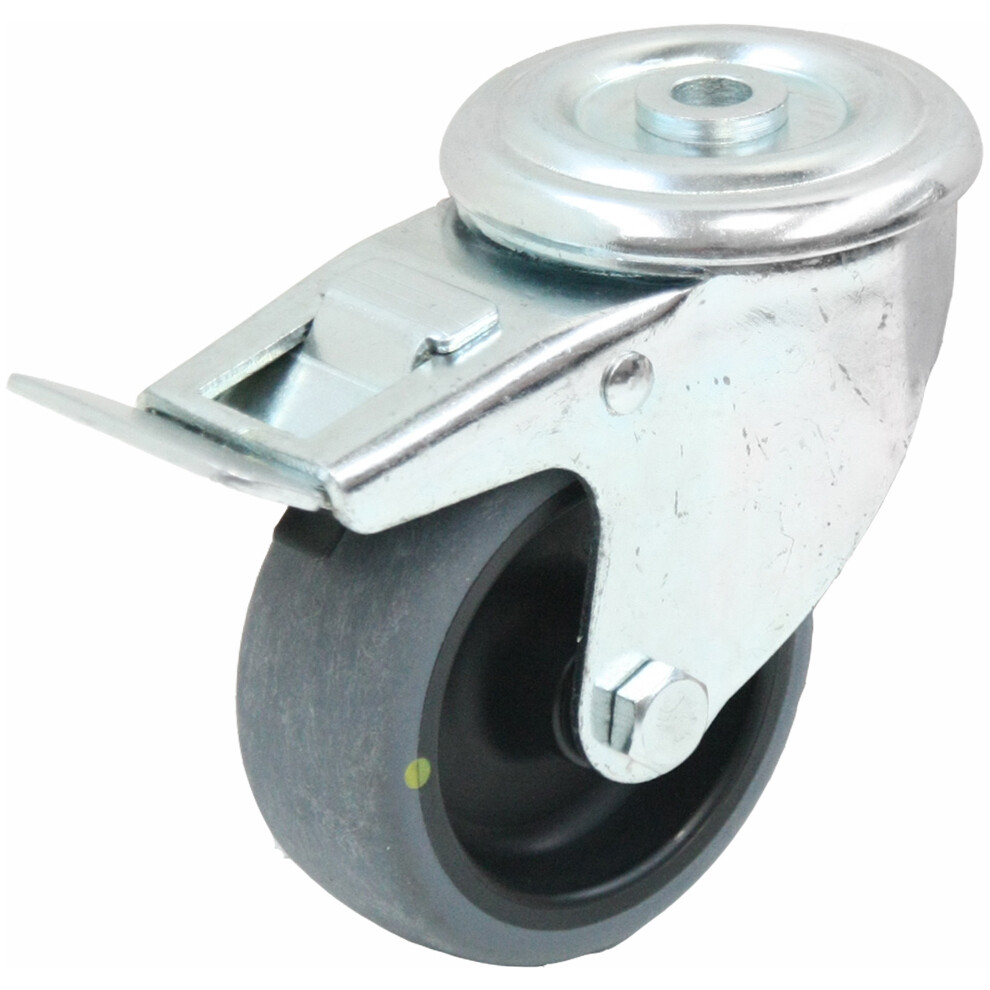 125Mm Swivel/Brake Castor With Grey Electrically Conductive Thermoplastic Rubber 5056116803351