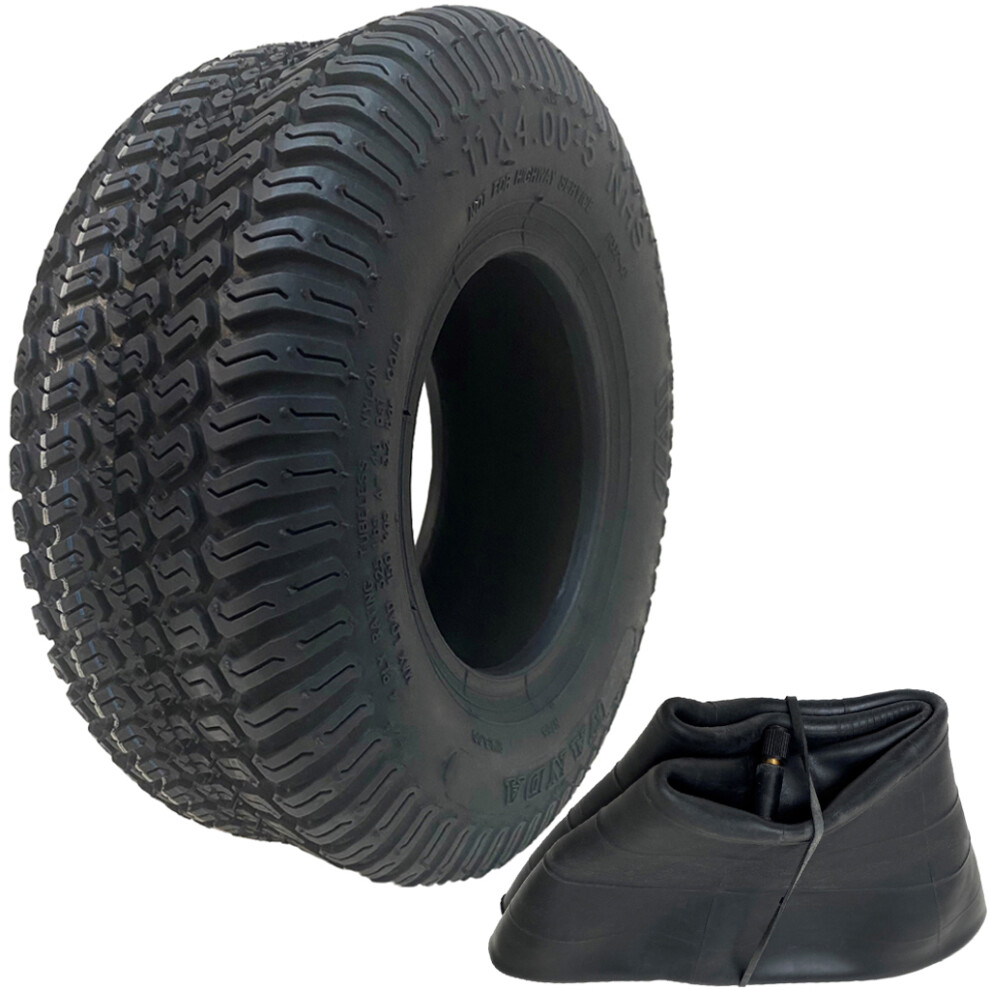 Parnells 11X4.00-5 Lawnmower Grass Multi Turf Tyre & Tube 4-Ply Wanda P332 Pattern 150Kgs