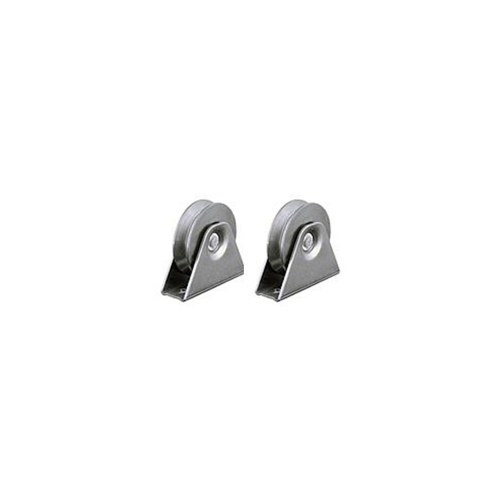 80Mm V-Groove Wheel In Fixed Bracket - Set Of 2 5056116825896