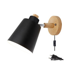 LED Wall Light E27 Bulb 3 Color Wall Lamp Bedside Light Living Room Bedroom Wall Sconce Decor Lighting EU Plug