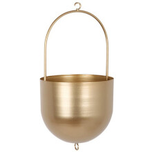 Hängender Blumentopf, Minimalistischer Hängepflanzenkorb, Metall, Geeignet für Drinnen und Draußen, Garten, Balkon, Gold